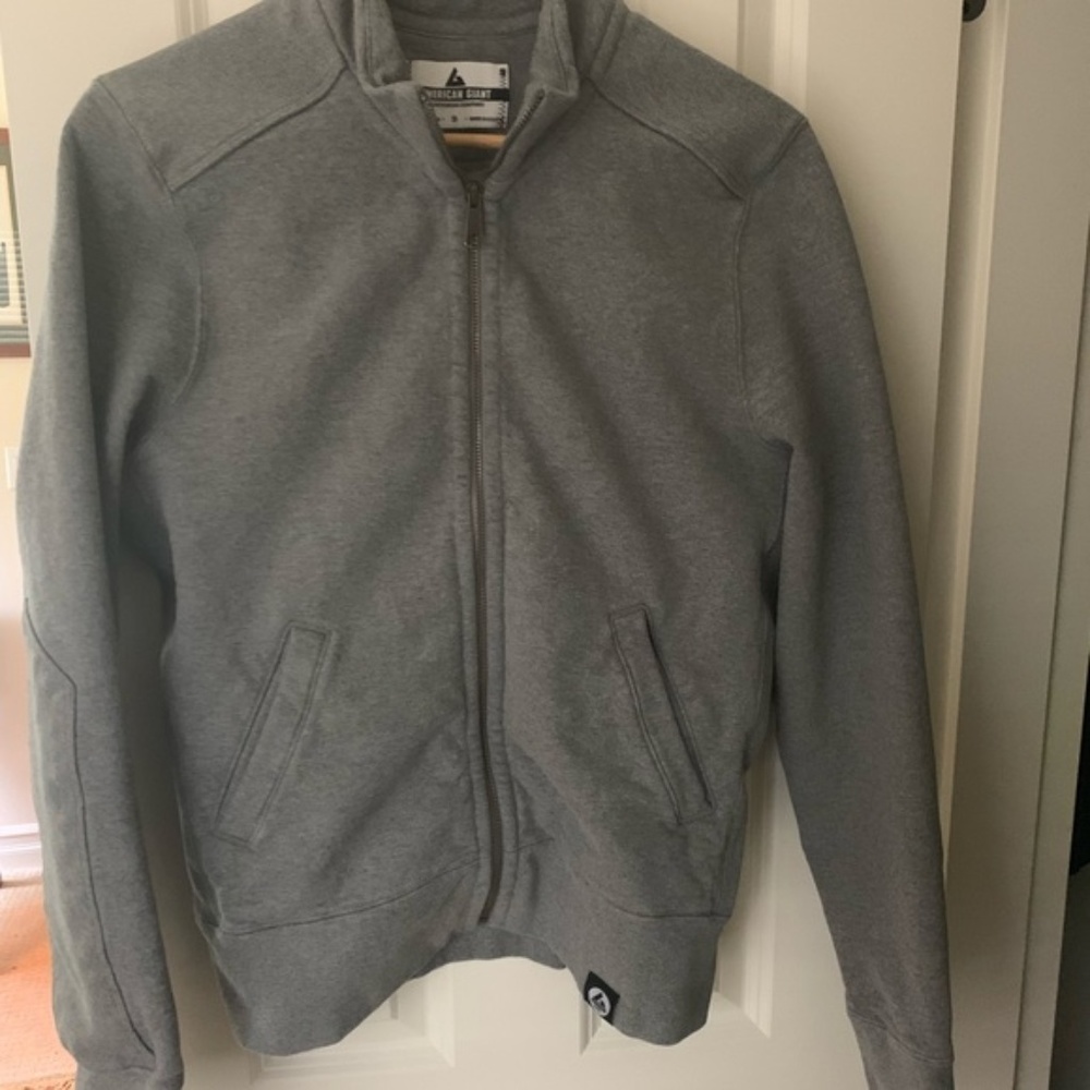 American Giant Gray Moto Full Zip Jacket
